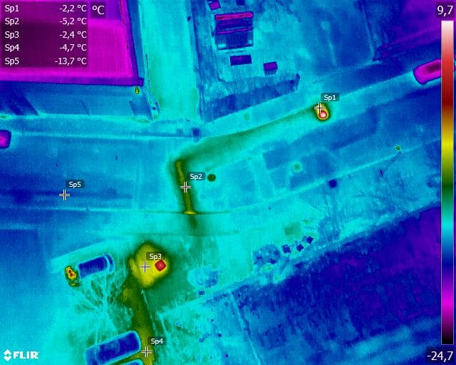 Carte thermique par drone sur un bâtiment